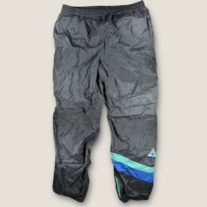 Vintage Le Coq Sportif Track Pants Men's XL Black Nylon Windbreaker Lined 90s